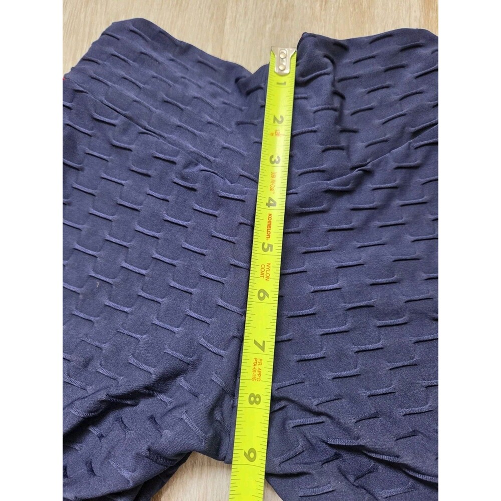NWT Canoan Anti Cellulite Scrunch Bum Leggings Navy Red White Stripe Textured M - Picture 7 of 10